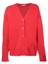 Stella Mccartney Button-detailed V-neck Cardigan In Red