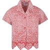 STELLA MCCARTNEY RED SHIRT FOR GIRL WITH HEARTS PRINT
