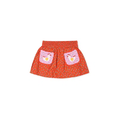 Stella Mccartney Red Skirt For Baby Girl With Chickens