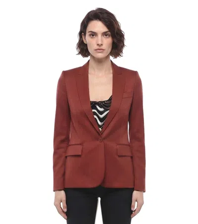 Stella Mccartney Red Solid Peaked Lapel Blazer In Brown