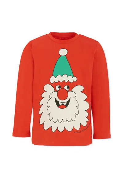 Stella Mccartney Red T-shirt For Kids With Santa Claus