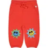 Stella Mccartney Red Trousers For Baby Boy With Sun Print In Red