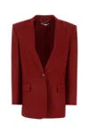 Stella Mccartney Oversize Wool Blazer Flap Pockets In Ruby