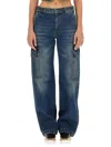 Stella Mccartney Regular Fit Cargo Jeans In Blue