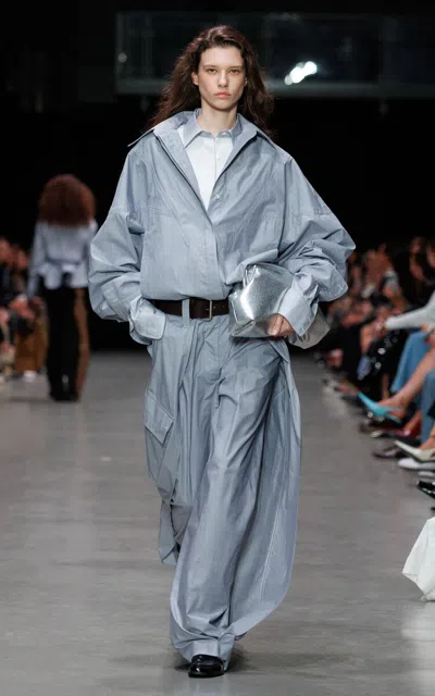 STELLA MCCARTNEY RELAXED COTTON-CHAMBRAY BOMBER JACKET