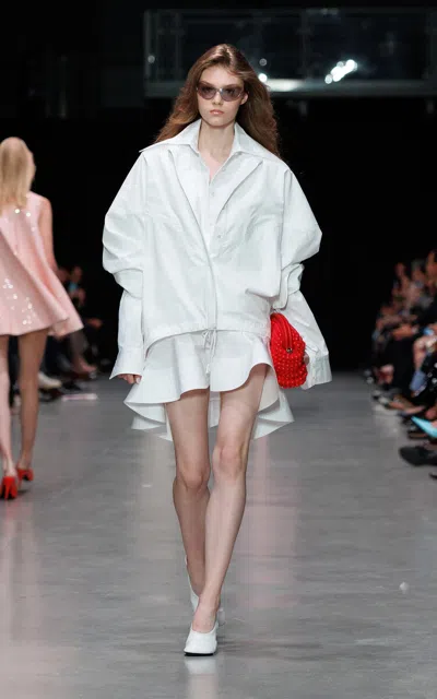 Stella Mccartney Relaxed Cotton-poplin Bomber Jacket In White