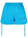 Stella Mccartney Relaxed Fit Blue Shorts With Drawstring Detail In Blue