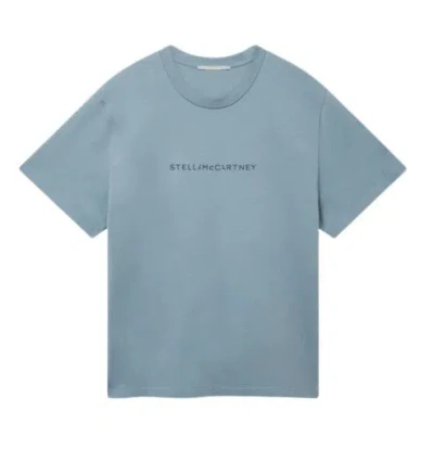 Stella Mccartney Logo T-shirt In Mineral Blue