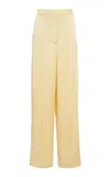 Stella Mccartney Relaxed Satin Wide-leg Trousers In Yellow