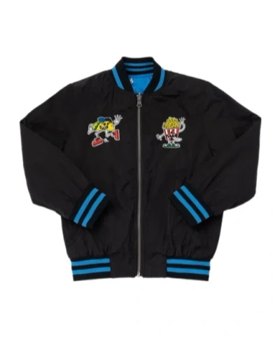 Stella Mccartney Kids' Reversible Recycled Nylon Bomber Jacket In Black