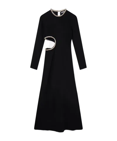 Stella Mccartney Rhinestone-detailed Cut-out Gown In Black