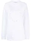 Stella Mccartney Crystal-embellished Logo Sweatshirt In Pure White