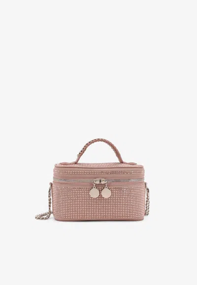 Stella Mccartney Rhinestone-embellished Top Handle Bag In Pink