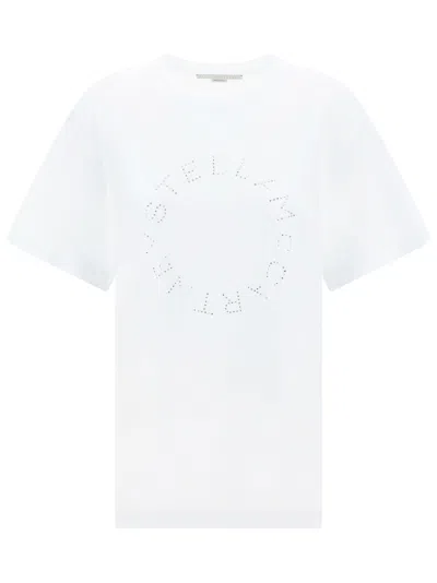 Stella Mccartney Rhinestone T-shirt In Bianco