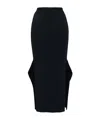 Stella Mccartney Ribbed Flared Slit Midi Skirt In Black