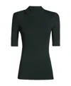 Stella Mccartney Compact Rib Knit Technical Top In Black