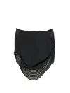 Stella Mccartney Rib Wave Pipe Skirt In Black Rayon In Black