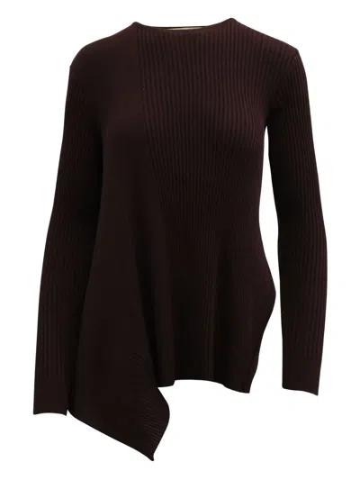 Pre-owned Stella Mccartney Ribbed Asymmetrical Sweater In Red