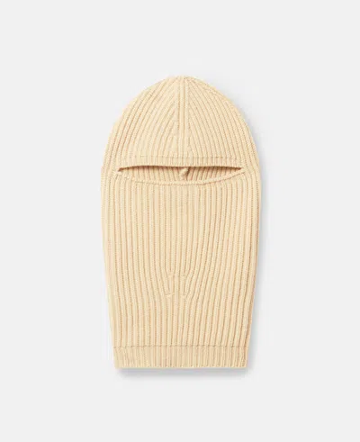 Stella Mccartney Ribbed Balaclava In Neutral