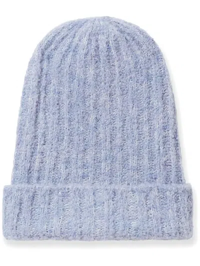 Stella Mccartney Ribbed Beanie In Blue