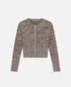 Stella Mccartney Rib Coarse Knitted Cardigan In Mottled Gray