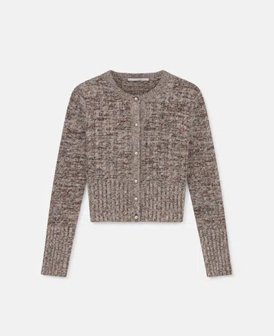 Stella Mccartney Ribbed Chunky Knit Cardigan In Mottled Gray