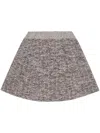 Stella Mccartney Ribbed Skirt With Metal Marble Detailing In Grey