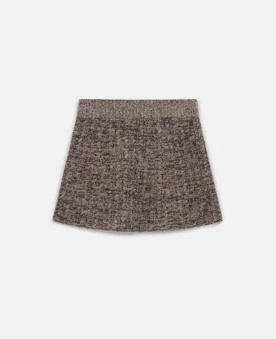 Stella Mccartney Ribbed Chunky Knit Mini Skirt In Mottled Gray