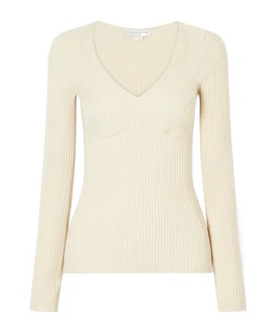 Stella Mccartney Ribbed Cotton-blend Sweater In White