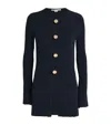 Stella Mccartney Ribbed Knit Marble-button Cardigan In Navy
