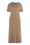 Stella Mccartney Shifting Volume Regenerated Dress In Tan