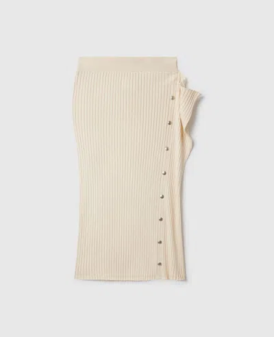 Stella Mccartney Ribbed Knit Skirt In Neutral