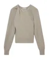Stella Mccartney Gray Shifting Knot Sweater In Nude