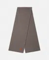 Stella Mccartney Ribbed Logo Scarf In Charcoal Grey
