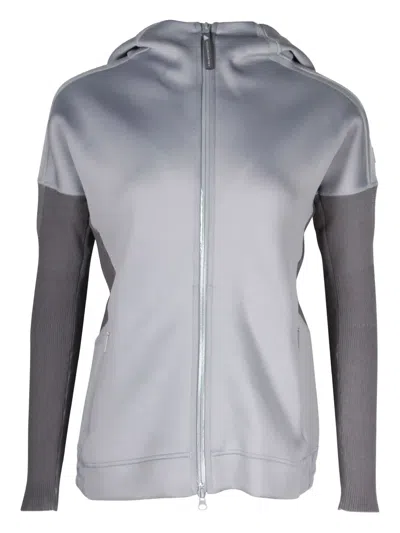 Pre-owned Stella Mccartney Ribbed-panel Zip-up Jacket In Gray
