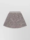 Stella Mccartney Ribbed Skirt With Metal Marble Detailing In Neutrals
