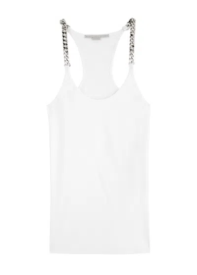 Stella Mccartney Ribbed Stretch-cotton Tank In White