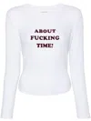 Stella Mccartney Slogan Print Long-sleeved T-shirt In White