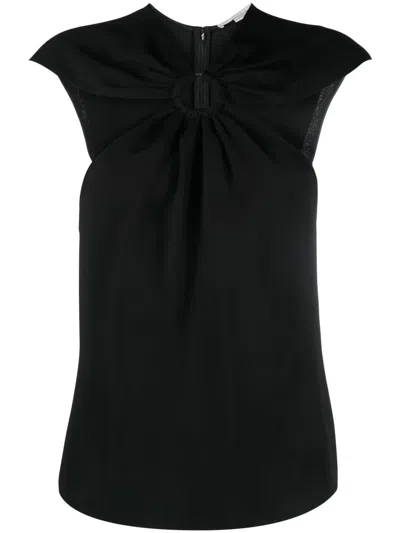 Stella Mccartney Ring-hardware Cold-shoulder T-shirt In Black