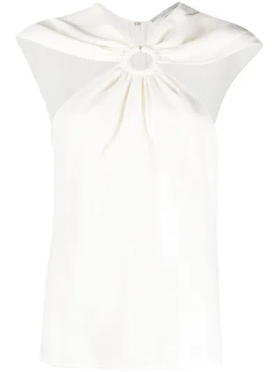 Stella Mccartney Ring-hardware Cold-shoulder T-shirt In White