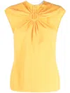 Stella Mccartney Ring-hardware Cold-shoulder Top In Yellow