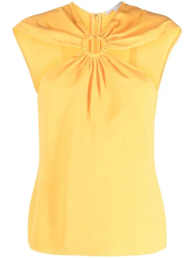 Stella Mccartney Ring-hardware Cold-shoulder Top In Yellow