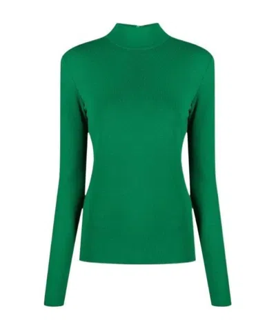 Stella Mccartney Roll-neck Compact-knit Jumper In Green