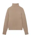Stella Mccartney Textured Knit Oversized Turtleneck Shirt In Nude