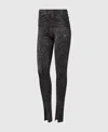 Stella Mccartney Roll-top Split-cuff Graphic Print Leggings In Gray