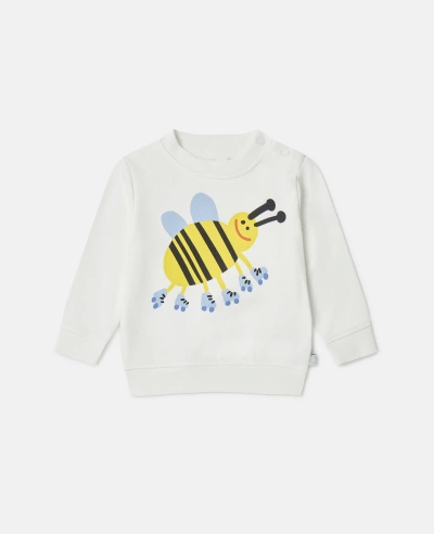 Stella Mccartney Kids' Roller Skate Bumblebee Sweatshirt In Ivory