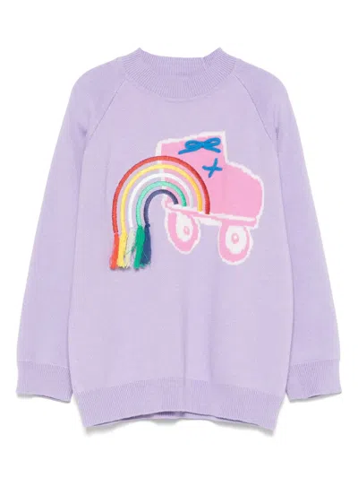 Stella Mccartney Kids' Roller Skate-jacquard Sweater In Purple