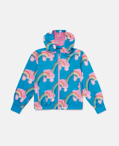 Stella Mccartney Rollerskate Rainbow Print Fleece In Blue