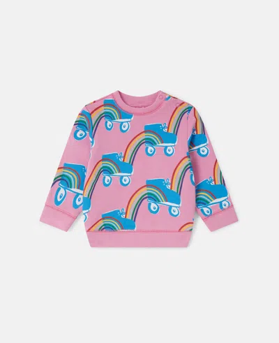 Stella Mccartney Rollerskate Rainbow Print Sweatshirt In Pink