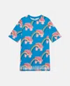 Stella Mccartney Rollerskate Rainbow Print T-shirt In Blue